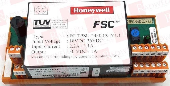 Tarjeta de control FC-TPSU-2430 V2.0 marca Honeywell