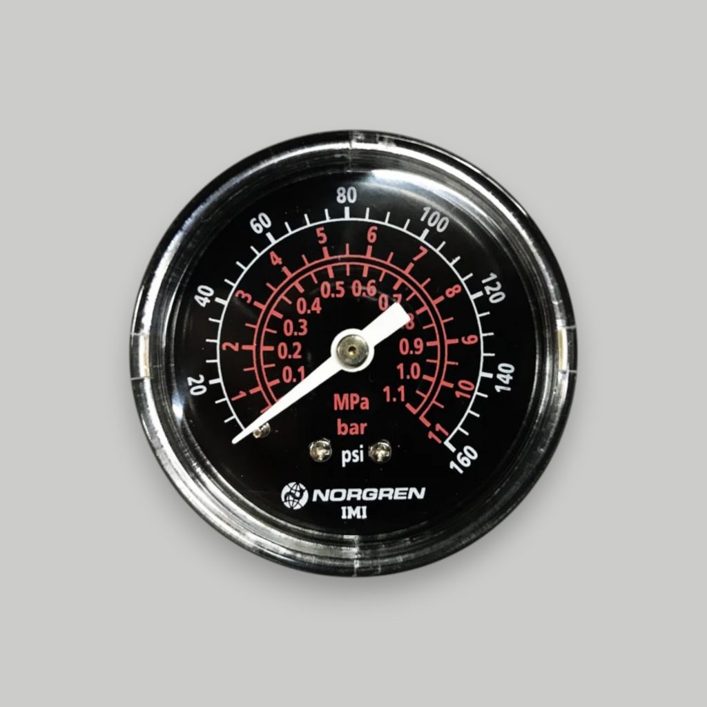 MANOMETRO  RANGO DE 0 A10 BAR  DIAM. 50 MM  CONEXION CENTRAL POSTERIOR  MARCA NORGREN